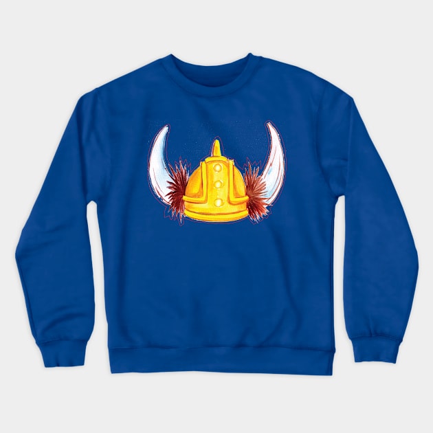 Viking helmet in watercolor style Crewneck Sweatshirt by holidaystore